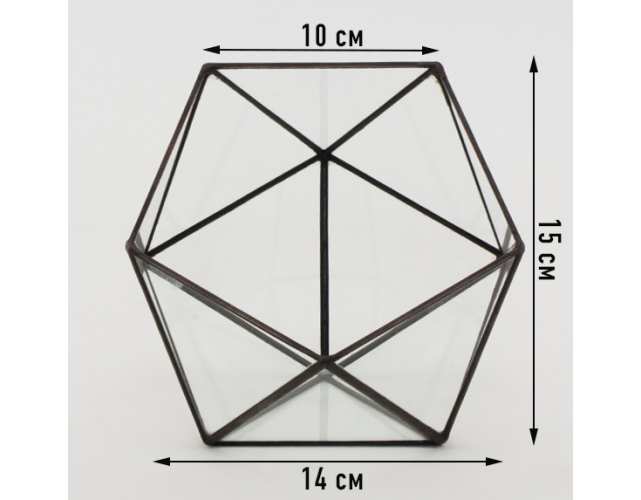 Геометрический флорариум «Икосаэдр» размер «S»