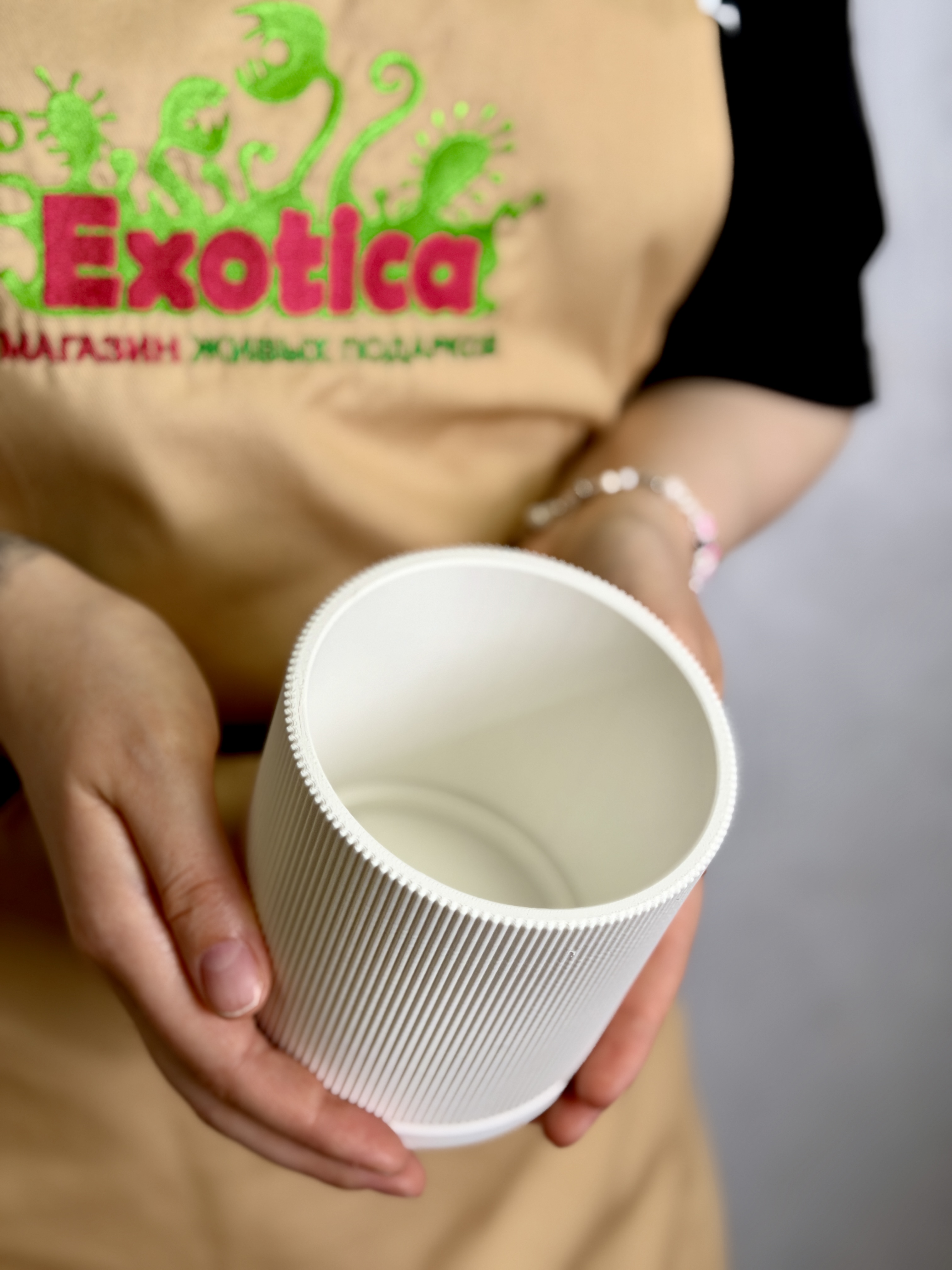Горшок белый с поддоном Exotica Nordic D9см