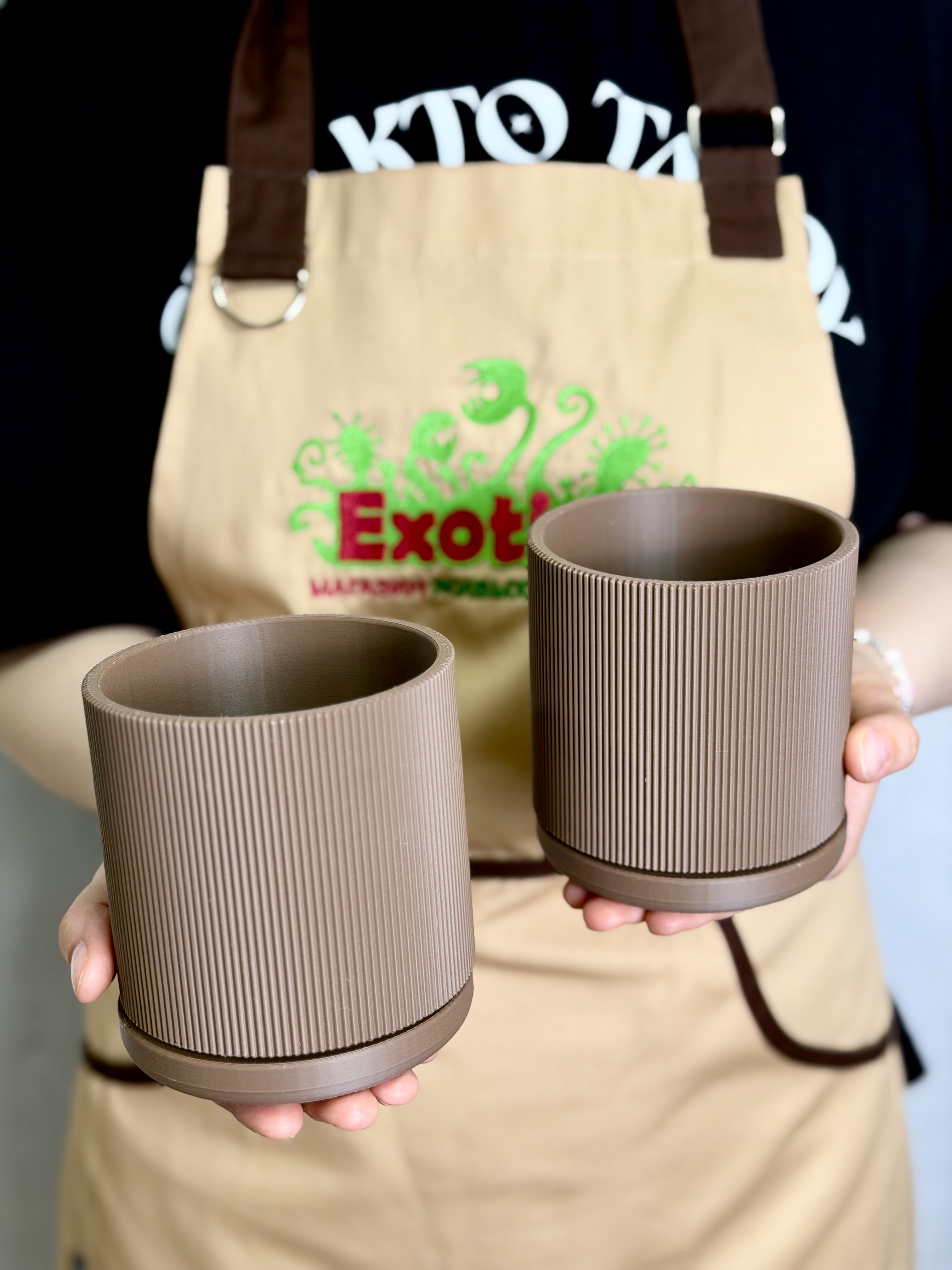 Горшок мокко с поддоном Exotica Nordic D9см
