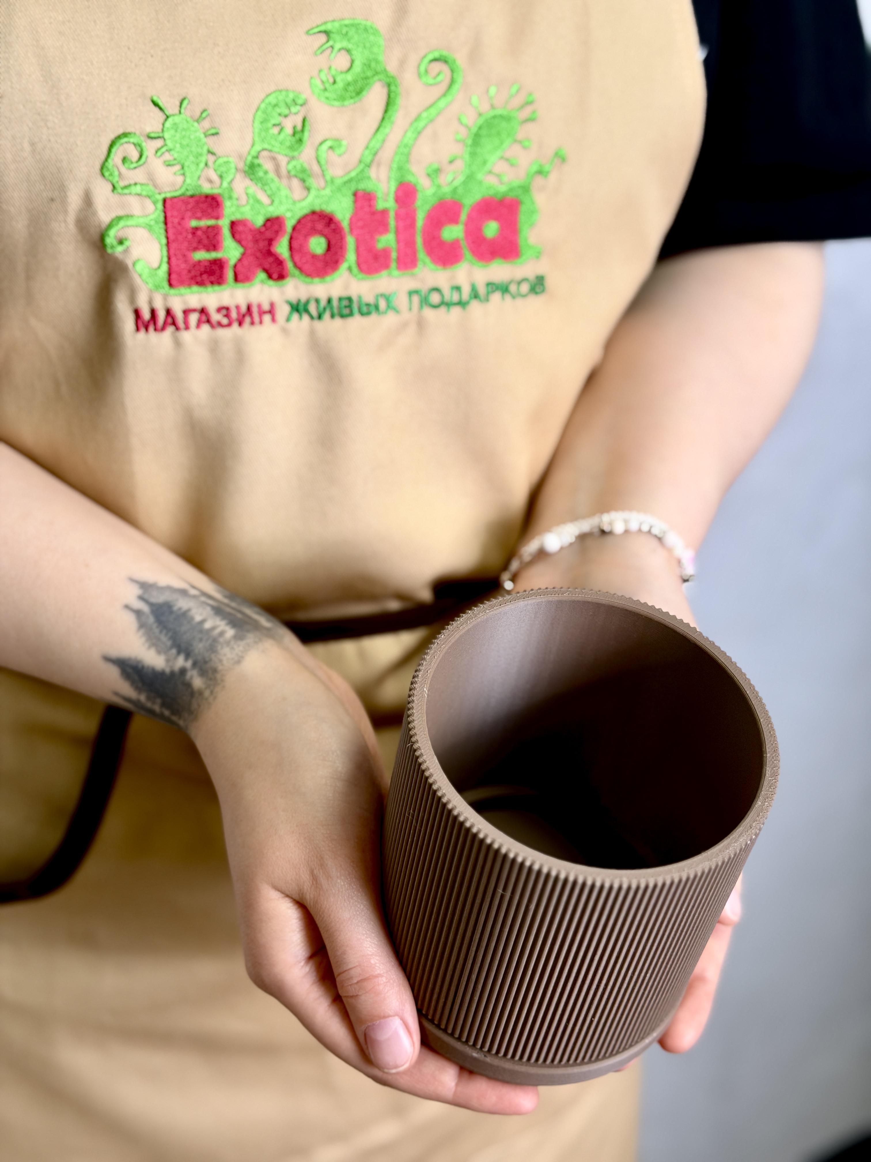 Горшок мокко с поддоном Exotica Nordic D9см