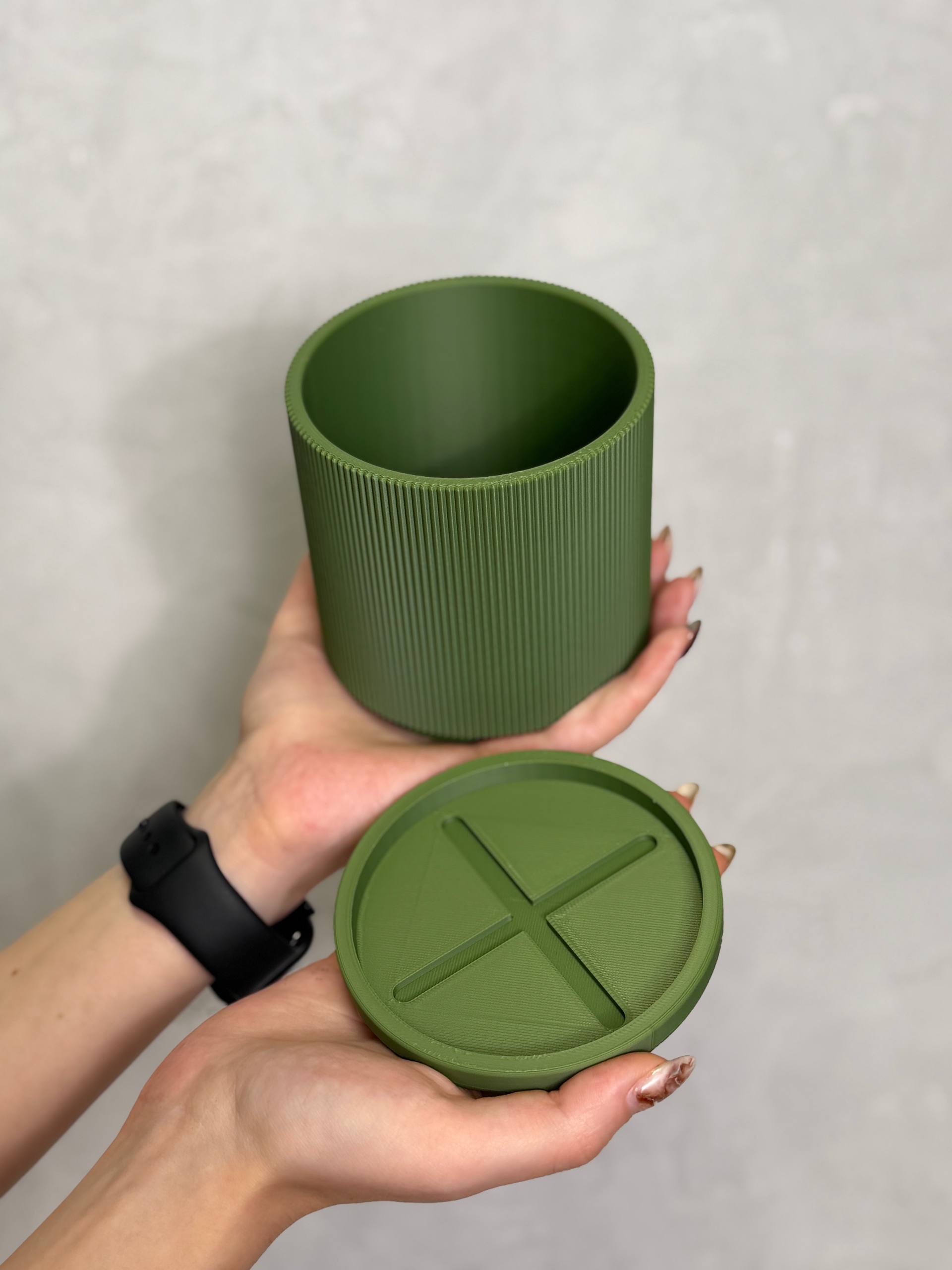 Горшок зеленый с поддоном Exotica Nordic D9см