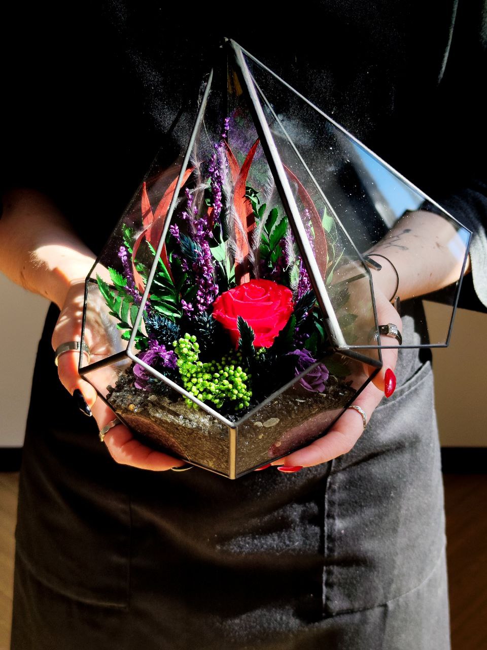 Стабилизированные Розы в стекле