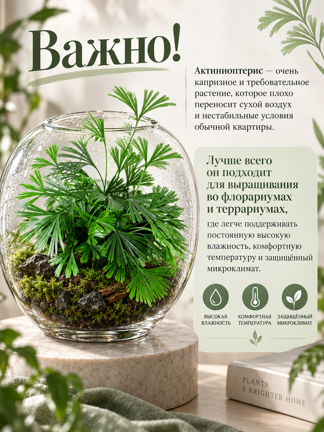 Папоротник Актиниоптерис Австралис (Actiniopteris Australis) D5см