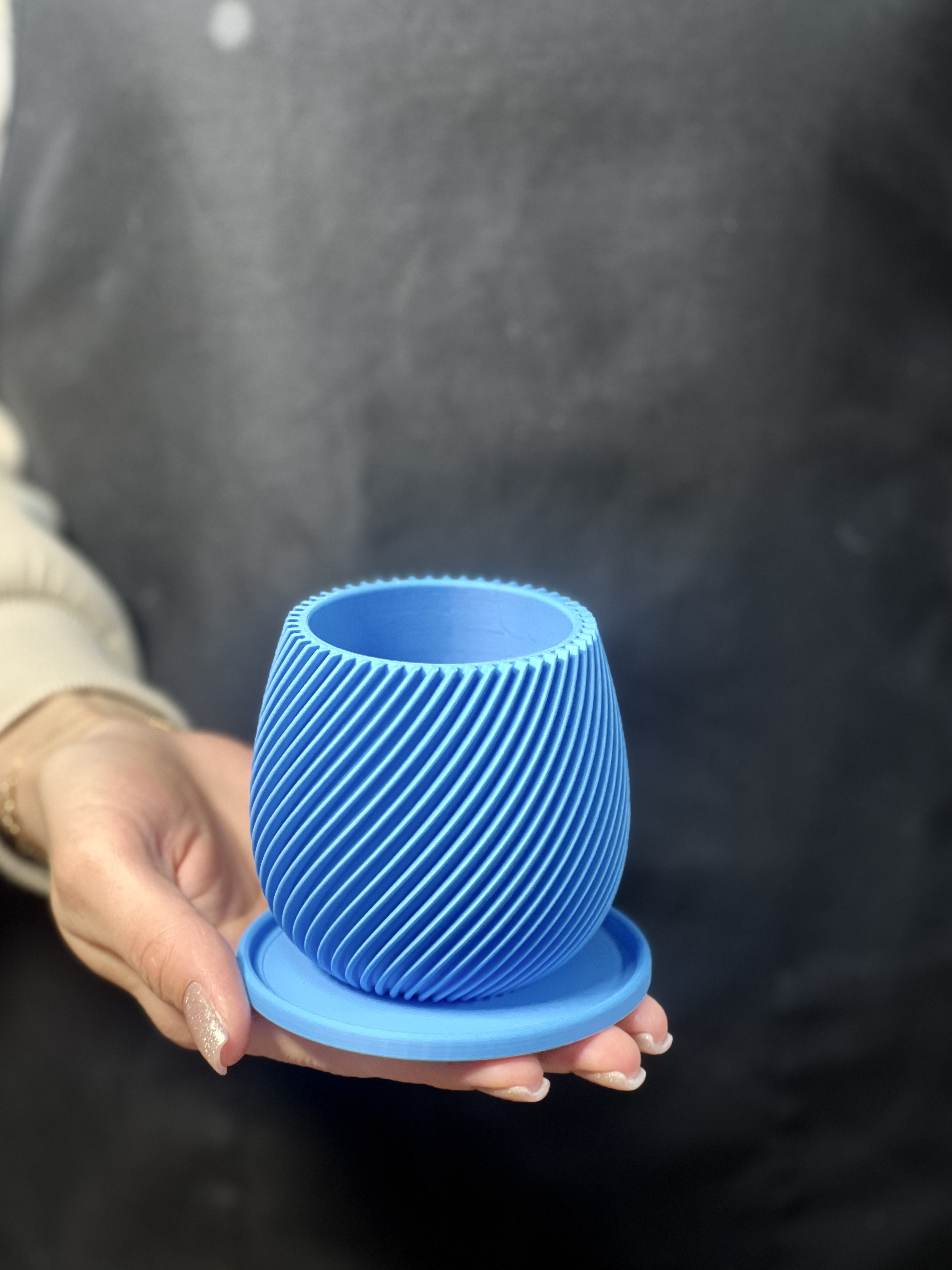 Горшок с поддоном Exotica Spiral Mini D6см - для суккулентов и кактусов