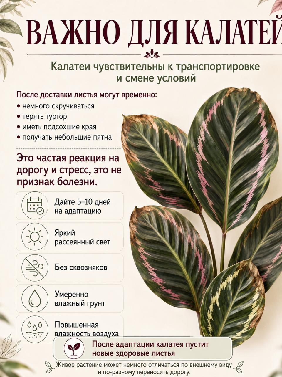 Калатея Кроката, или Калатея Шафранная (Calathea Crocata) D14см