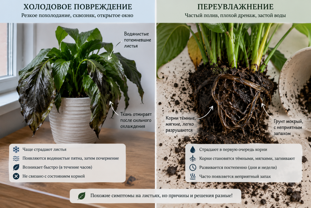 различия холодного повреждения и переувлаженнеия.png