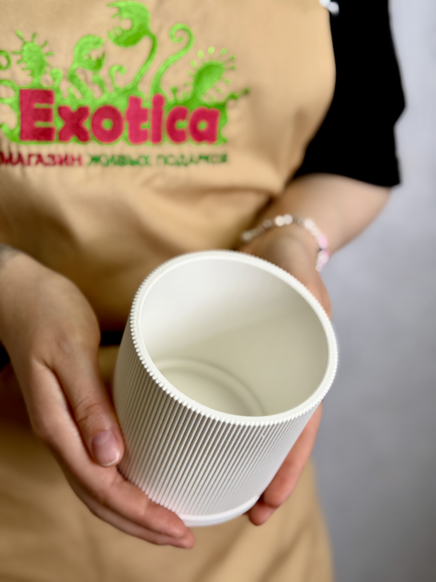 Горшок белый с поддоном Exotica Nordic D9см